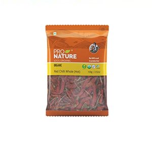 Pro Nature 100% Organic red chilli Whole(hot)-100gm