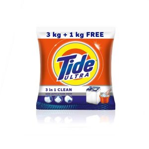 Tide Ultra 3 in 1 Clean Detergent Washing Powder-3 kg+1kg Free