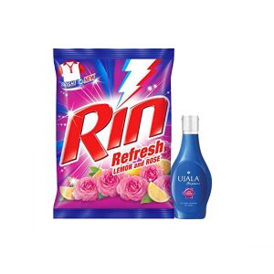 Rin Refresh Lemon & Rose Detergent Powder 1kg Free Ujala Supreme-75ml