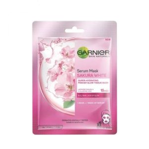 Garnier Skin Naturals, Sakura White, Face Serum Sheet Mask (Pink)-28gm