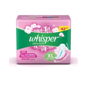 Whisper Ultra Soft Sanitary Pads XL Plus-50pcs