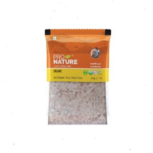 Pro Nature 100% Organic Red Beaten Rice (Red Poha) 500gm